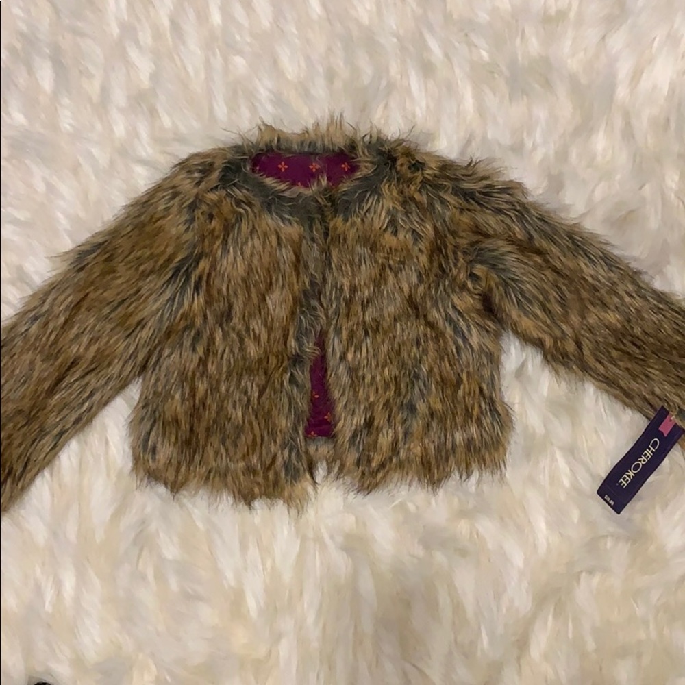 Girls Kids Furry Coat size XS